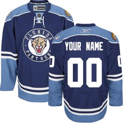 Reebok Florida Panthers Youth Customized Authentic Navy Blue Third Jersey