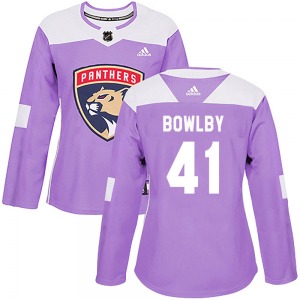 Henry Bowlby Florida Panthers Adidas Women's Authentic Fights Cancer Practice Jersey (Purple)