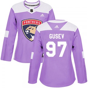 Nikita Gusev Florida Panthers Adidas Women's Authentic Fights Cancer Practice Jersey (Purple)