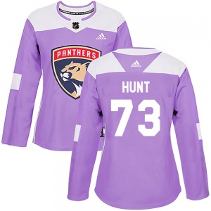 Dryden Hunt Florida Panthers Adidas Women's Authentic ized Fights Cancer Practice Jersey (Purple)
