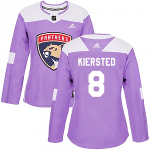 Matt Kiersted Florida Panthers Adidas Women's Authentic Fights Cancer Practice Jersey (Purple)