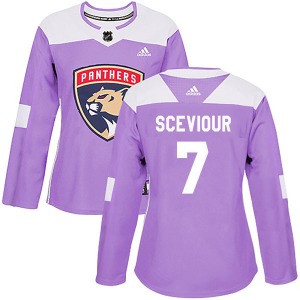 Colton Sceviour Florida Panthers Adidas Women's Authentic Fights Cancer Practice Jersey (Purple)