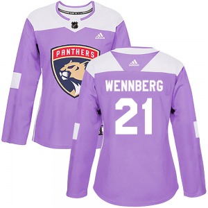 Alex Wennberg Florida Panthers Adidas Women's Authentic Fights Cancer Practice Jersey (Purple)