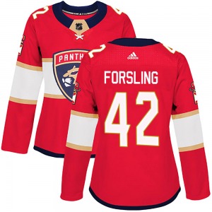 Gustav Forsling Florida Panthers Adidas Women's Authentic Home Jersey (Red)