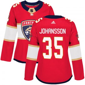 Jonas Johansson Florida Panthers Adidas Women's Authentic Home Jersey (Red)