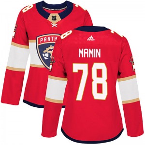 Maxim Mamin Florida Panthers Adidas Women's Authentic Home Jersey (Red)
