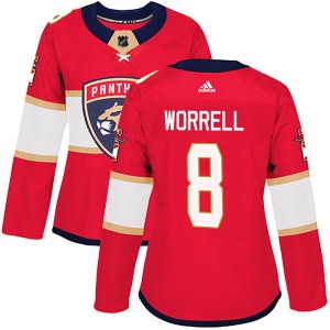 Peter Worrell Florida Panthers Adidas Women's Authentic Home Jersey (Red)
