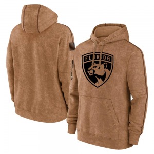 Florida Panthers 2023 Salute to Service Club Pullover Hoodie (Brown)
