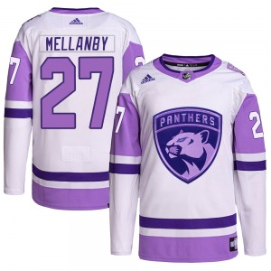 Scott Mellanby Florida Panthers Adidas Authentic Hockey Fights Cancer Primegreen Jersey (White/Purple)