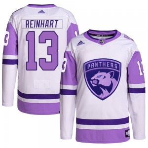 Sam Reinhart Florida Panthers Adidas Authentic Hockey Fights Cancer Primegreen Jersey (White/Purple)
