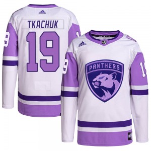 Matthew Tkachuk Florida Panthers Adidas Authentic Hockey Fights Cancer Primegreen Jersey (White/Purple)