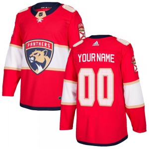 Custom Florida Panthers Adidas Authentic Custom Home Jersey (Red)