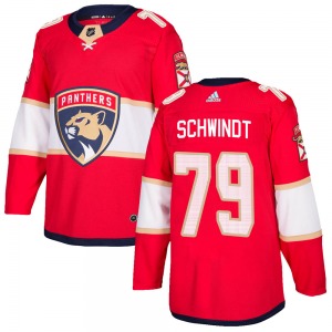 Cole Schwindt Florida Panthers Adidas Authentic Home Jersey (Red)