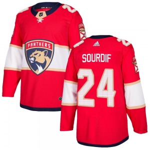 Justin Sourdif Florida Panthers Adidas Authentic Home Jersey (Red)