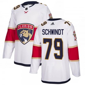 Cole Schwindt Florida Panthers Adidas Authentic Away Jersey (White)