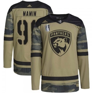 Maxim Mamin Florida Panthers Adidas Authentic Military Appreciation Practice 2023 Stanley Cup Final Jersey (Camo)