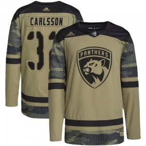 Lucas Carlsson Florida Panthers Adidas Youth Authentic Military Appreciation Practice Jersey (Camo)