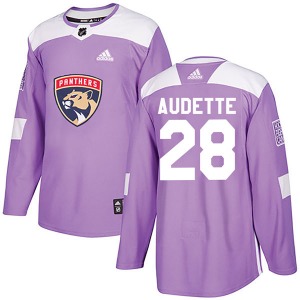 Donald Audette Florida Panthers Adidas Authentic Fights Cancer Practice Jersey (Purple)