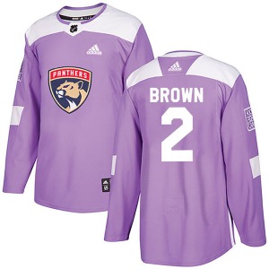 Josh Brown Florida Panthers Adidas Authentic Fights Cancer Practice Jersey (Purple)