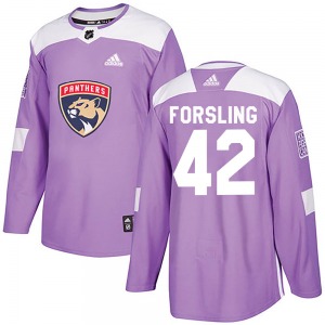 Gustav Forsling Florida Panthers Adidas Authentic Fights Cancer Practice Jersey (Purple)