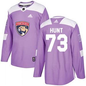 Dryden Hunt Florida Panthers Adidas Authentic ized Fights Cancer Practice Jersey (Purple)