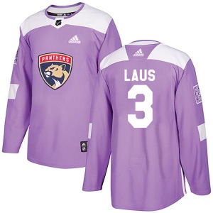 Paul Laus Florida Panthers Adidas Authentic Fights Cancer Practice Jersey (Purple)