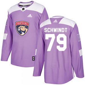 Cole Schwindt Florida Panthers Adidas Authentic Fights Cancer Practice Jersey (Purple)