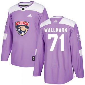 Lucas Wallmark Florida Panthers Adidas Authentic Fights Cancer Practice Jersey (Purple)