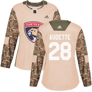 Donald Audette Florida Panthers Adidas Women's Authentic Veterans Day Practice Jersey (Camo)