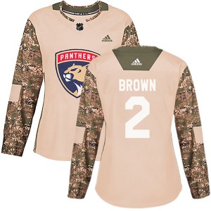 Josh Brown Florida Panthers Adidas Women's Authentic Camo Veterans Day Practice Jersey (Brown)