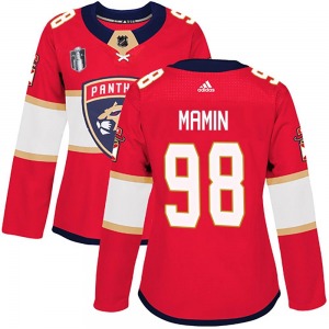 Maxim Mamin Florida Panthers Adidas Women's Authentic Home 2023 Stanley Cup Final Jersey (Red)
