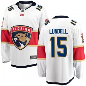 Anton Lundell Florida Panthers Fanatics Branded Youth Breakaway Away Jersey (White)