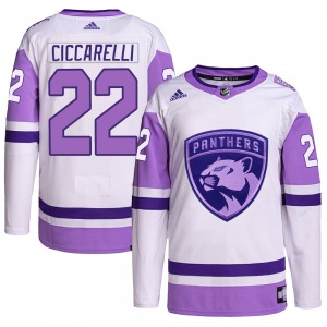 Dino Ciccarelli Florida Panthers Adidas Youth Authentic Hockey Fights Cancer Primegreen Jersey (White/Purple)