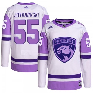 Ed Jovanovski Florida Panthers Adidas Youth Authentic Hockey Fights Cancer Primegreen Jersey (White/Purple)