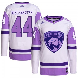 Rob Niedermayer Florida Panthers Adidas Youth Authentic Hockey Fights Cancer Primegreen Jersey (White/Purple)