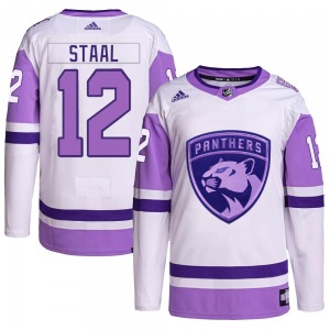 Eric Staal Florida Panthers Adidas Youth Authentic Hockey Fights Cancer Primegreen Jersey (White/Purple)