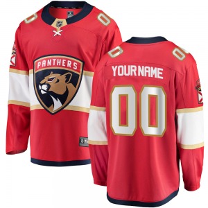 Custom Florida Panthers Fanatics Branded Youth Breakaway Custom Home Jersey (Red)