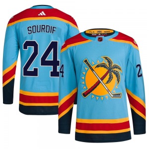 Justin Sourdif Florida Panthers Adidas Authentic Reverse Retro 2.0 Jersey (Light Blue)