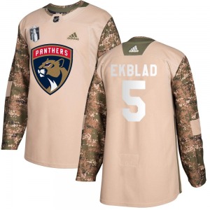Aaron Ekblad Florida Panthers Adidas Youth Authentic Veterans Day Practice 2023 Stanley Cup Final Jersey (Camo)