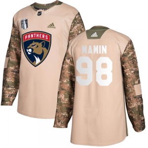 Maxim Mamin Florida Panthers Adidas Authentic Veterans Day Practice 2023 Stanley Cup Final Jersey (Camo)