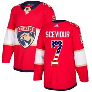 Colton Sceviour Florida Panthers Adidas Authentic USA Flag Fashion Jersey (Red)