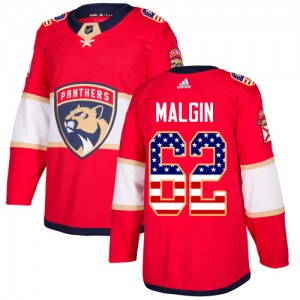 Denis Malgin Florida Panthers Adidas Authentic USA Flag Fashion Jersey (Red)