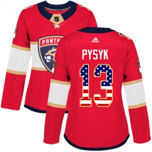 Mark Pysyk Florida Panthers Adidas Women's Authentic USA Flag Fashion Jersey (Red)